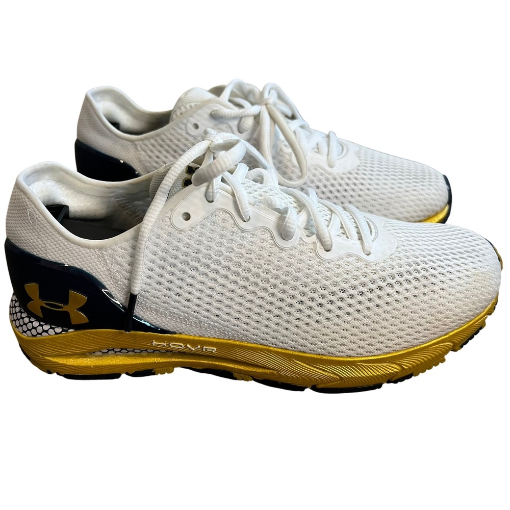 Under Armour HOVR Sonic 4 Notre Dame‎ White Gold Navy Womens Size 8 -3024306-100